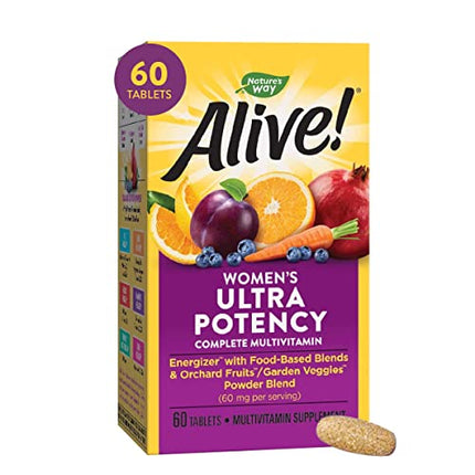 Nature’s Way Alive! Women’s Ultra Potency Complete Multivitamin, High Potency B-Vitamins, Energy Metabolism*, 60 Tablets in India