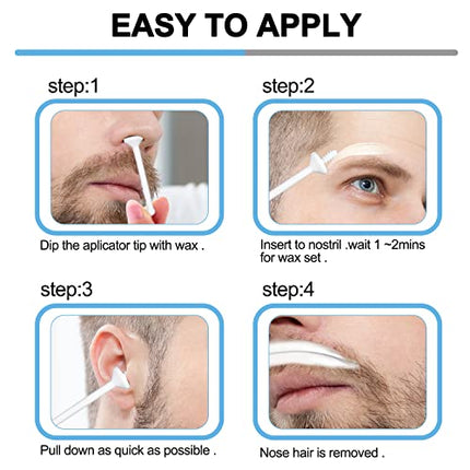 Nose Hair Removal from CoFashion, 50g Wax, Nose Waxers Nose Wax Kit for Men Ear Hair Waxing Kit with 20 Applicators(10 Times) Nose Hair Remover Waxing Kit, 10 Paper Cups, Nose Hair Wax Gift for Men