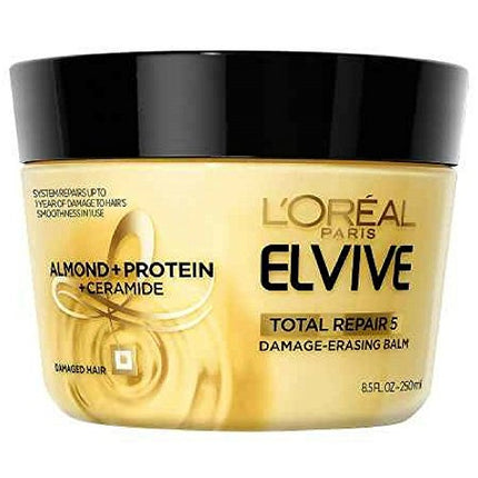 L'Oreal Paris Elvive Total Repair 5 Damage-Erasing Balm with Almond and Protein, 8.5 Ounce