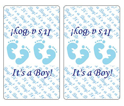 RokAPary 60 Blue Footprints Baby Shower Miniatures Candy Bar Wrapper, Its a Boy Baby Shower Miniatures Candy Bar Stickers Decorations, Candy Not Included