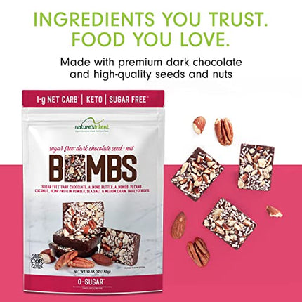 Buy Keto Chocolate and Nut Bombs by Nature's Intent - Combination of Sugar-Free Dark Chocolate, Roas in India