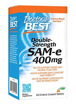 Doctor's Best SAM-e 400 mg, Vegan, Gluten Free, Soy Free, Mood and Joint Support, 60 Enteric Coated Tablets in India