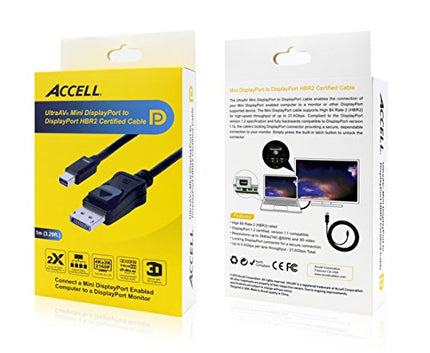 buy Accell B143B-003B Mdp to DP 1.2 - VESA-Certified Mini DisplayPort to DisplayPort 1.2 Cable - 3 Ft. in India