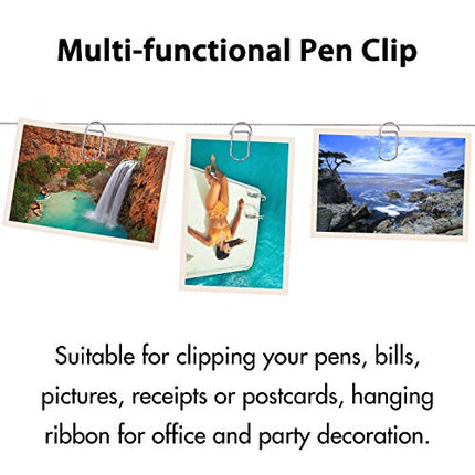 Wisdompro Pen Clip, 12 Pack Stainless Steel Pen Clip Holder for Notebook, Books, Journal, Clipboard, Paper, etc. - Fits Almost Any Pen Size (Silver) in India