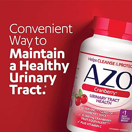 AZO Cranberry Urinary Tract Health Supplement, 1 Serving = 1 Glass of Cranberry Juice, Sugar Free Cranberry Pills, Non-GMO 100 Softgels in India