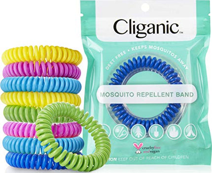 Cliganic 10 Pack Mosquito Repellent Bracelets, DEET-Free Bands, Individually Wrapped in India