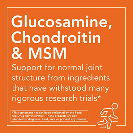 NOW Supplements, Glucosamine & Chondroitin with MSM, Joint Health, Mobility and Comfort*, 180 Veg Capsules