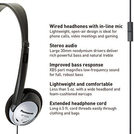Buy Panasonic Headphones, On-Ear Lightweight Earphones with Microphone and XBS for Extra Bass and Cl in India.