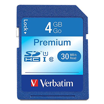 Verbatim 4GB Premium SDHC Memory Card, UHS-I U1 Class 10, Blue (96171)
