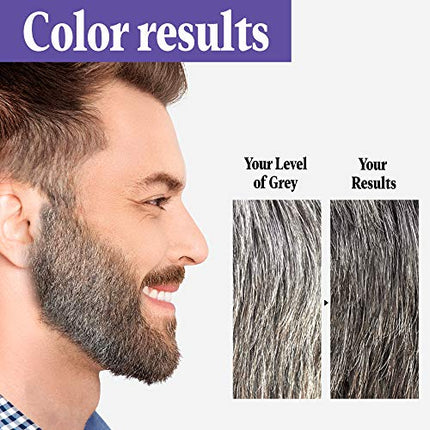 Just For Men Touch of Gray Mustache & Beard, Beard Coloring for Gray Hair with Brush Included for Easy Application, Great for a Salt and Pepper Look - Light & Medium Brown, B-25/35