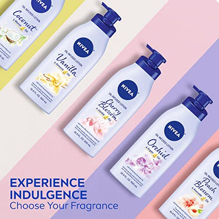 NIVEA Oil Infused Body Lotion, Cherry Blossom Lotion with Jojoba Oil, Moisturizing Body Lotion for Dry Skin, 16.9 Fl Oz Pump Bottle in India