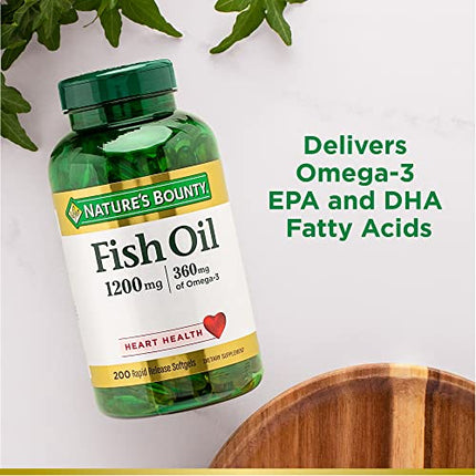 Nature's Bounty Fish Oil 1200 Mg Omega-3, 200 Rapid Release Softgels in India