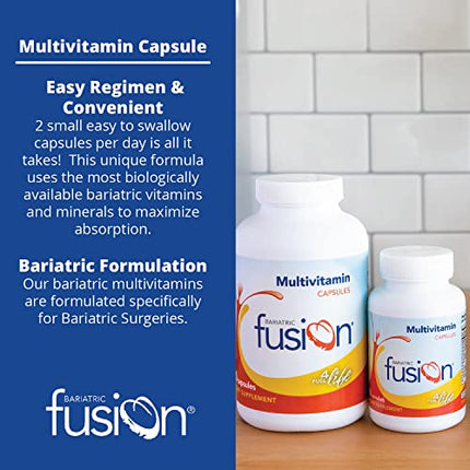 Bariatric Fusion Bariatric Multivitamin Capsules Without Iron for Post Bariatric Surgery Patients Including Gastric Bypass and Sleeve Gastrectomy, 2 Capsules Daily, 60 Count, 1 Month Supply in India
