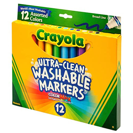Crayola Ultra Clean Washable Markers Broad Line, Multi Colored, 12 Count (Pack of 1) in India