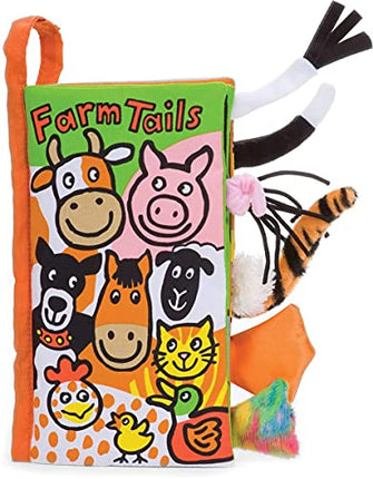 Jellycat Soft Cloth Baby Books, Farm Tails