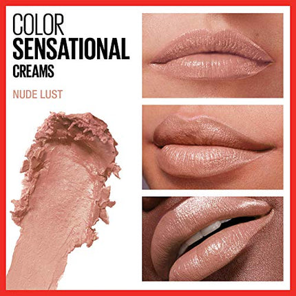 Buy Maybelline Color Sensational Lipstick, Lip Makeup, Cream Finish, Hydrating Lipstick, Nude Lust, Nude 0.15 oz India
