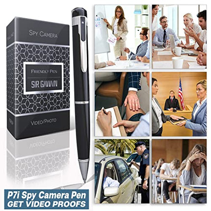 SIRGAWAIN Hidden Spy Camera Pen 1080p - Nanny Camera Spy Pen Full HD Loop Recording or Picture Taking - Wireless Hidden Security Cam with Wide Angle Lens, Discrete Rechargeable