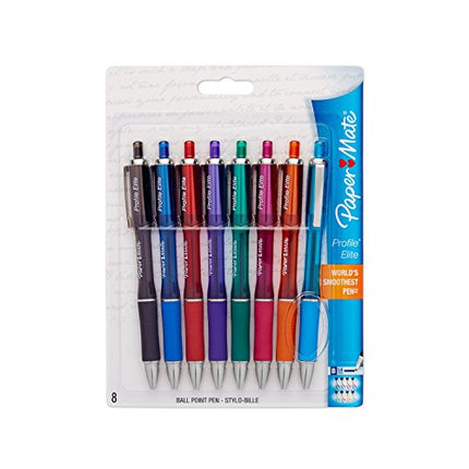 Paper Mate 1776385 Profile Elite Retractable Ballpoint Pens, Ultra Smooth Ink, Reliable and Fluid 1.4mm Bold Tip, Assorted Color, Pack of 8 Pens in India