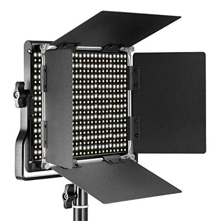 Neewer Professional Metal Bi-Color LED Video Light for Studio, YouTube, Product Photography, Video Shooting, Durable Metal Frame, Dimmable 660 Beads, with U Bracket and Barndoor, 3200-5600K, CRI 96+