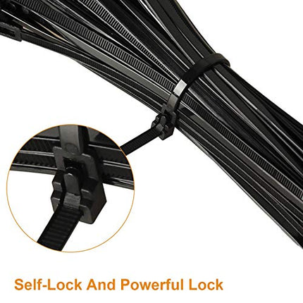Buy VTECHOLOGY 100Pcs Heavy Duty Industrial Zip Ties, Releasable 8 Inch Black Nylon Tie Wraps in India.