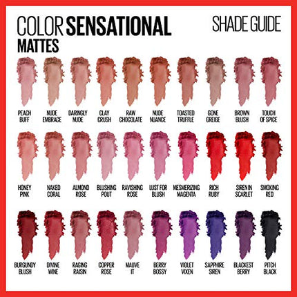 Maybelline Color Sensational Lipstick, Lip Makeup, Matte Finish, Hydrating Lipstick, Nude, Pink, Red, Plum Lip Color, Toasted Truffle, 0.15 oz; (Packaging May Vary) in India