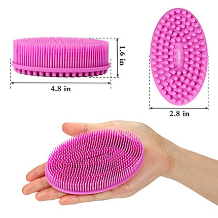 Silicone Body Scrubber Loofah - Set of 3 Soft Exfoliating Body Bath Shower Scrubber Loofah Brush for Sensitive Kids Women Men All Kinds of Skin in India