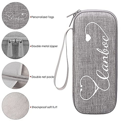 Canboc Hard Stethoscope Case Compatible with 3M Littmann Classic III, Lightweight II S.E, Cardiology IV, MDF Acoustica Stethoscope, Mesh Pocket fits Medical Scissors, Penlight, Oral Thermometer, Grey