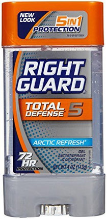 Central Sales Company Right Guard Total Defense 5 Power Gel Antiperspirant Deodorant, Arctic Refresh - 4 Oz