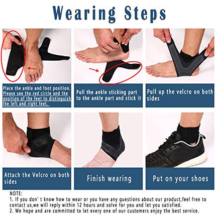 SPOTBRACE Ankle Support for Men and Women - Neoprene Breathable Adjustable Ankle Brace,Elastic Sprain Foot Sleeve for Plantar Fasciitis, Running, Basketball-1 Pair(L)
