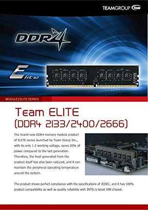 Buy TEAMGROUP Elite DDR4 16GB Single 2666MHz (PC4-21300) CL19 Unbuffered Non-ECC 1.2V UDIMM 288 Pin in India.