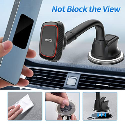 Buy Magnetic Car Phone Holder Mount with 6 Strong Magnets, Windshield Phone Magnetic Holder, Suction in India.