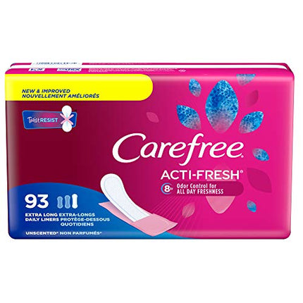 Buy Carefree Acti-Fresh Thin Panty Liners, Extra Long, 93 Count (Pack of 1) in India India