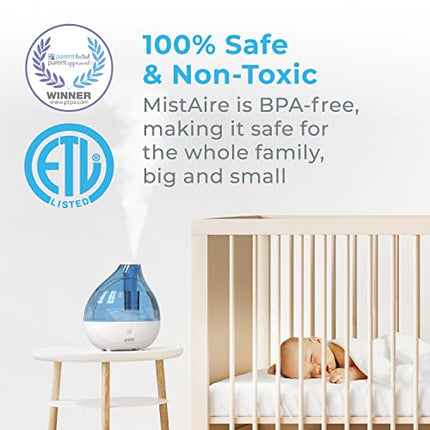 Pure Enrichment® MistAire™ Ultrasonic Cool Mist Humidifier - Quiet Air Humidifier for Bedroom, Nursery, Office, & Indoor Plants - Lasts Up To 25 Hours, 360° Rotation Nozzle, Auto Shut-Off, Night Light