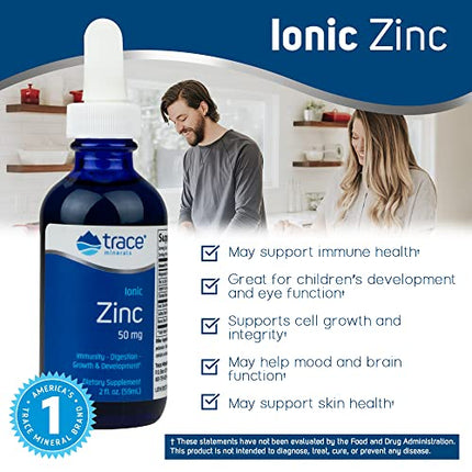 Trace Minerals | Liquid Ionic Zinc | 50 mg Zinc with Magnesium Supports Immune System, Digestion, Growth and Development | For Kids and Adults | 45 servings, 2 fl oz (1 Pack) in India