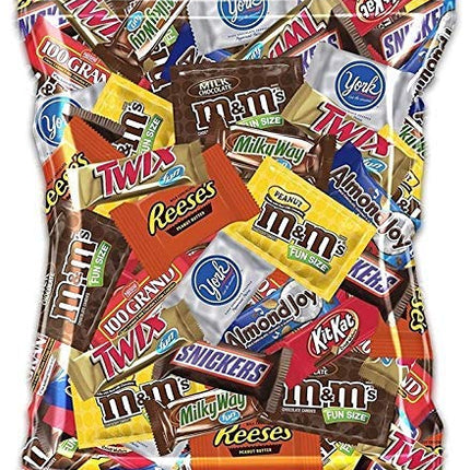 Bundle with (80 Ounce) Variety Assortment Mix Bulk Pack Chocolate M&M's, Snickers, Milky Way, Reese's, York, 100 Grand, Almond Joy, and many more.