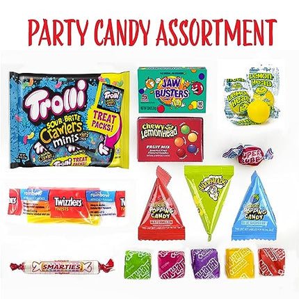 Sunny Island Party Candy Variety Pack - Halloween Candy Assortment for TWIZZLERS, Smarties, Jaw Busters, Lemonheads, Super Bubble Gum Pinata Stuffers, 3-Pound Bulk Bag
