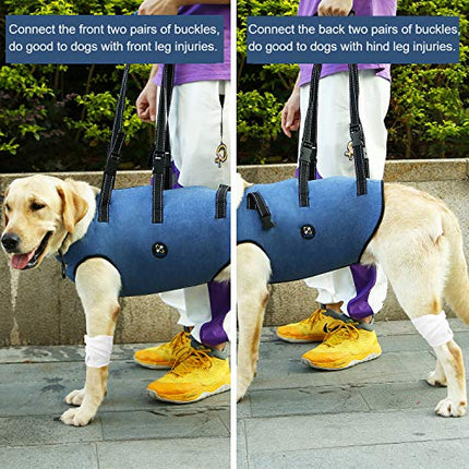 Coodeo Dog Lift Harness, Pet Support & Rehabilitation Sling Lift Adjustable Padded Breathable Straps for Old, Disabled, Joint Injuries, Arthritis, Loss of Stability Dogs Walk (Blue, XL) in India