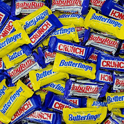 Assorted Nestle Chocolate Bar - Candy Variety Pack Includes Butter Fingers, Crunch and Baby Ruth Bars - Fun size Assorted Candy for Easter Basket (2 Pound)