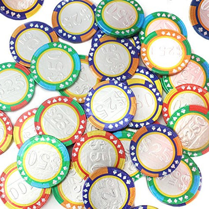 Chocolate Casino Chips - Las Vegas Poker Coins in Colorful Foil - 1 Pound