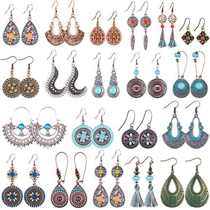 Buy Duufin 20 Pairs Bohemian Vintage Drop Dangle Earrings Boho Earrings Set Statement Earrings in India