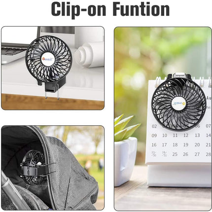 VersionTECH. Mini Handheld Fan, USB Desk Fan, Small Personal Portable Table Fan with USB Rechargeable Battery Operated Cooling Folding Electric Fan for Travel Office Room Household Black in India