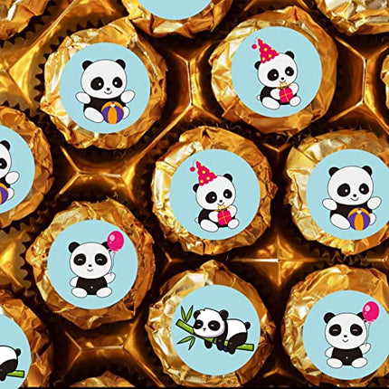 Panda Round Candy Sticker - Zoo or Safari Theme Baby Shower or Birthday Party Favors Sticker Labels Fit Chocolate Candy (160 Pieces