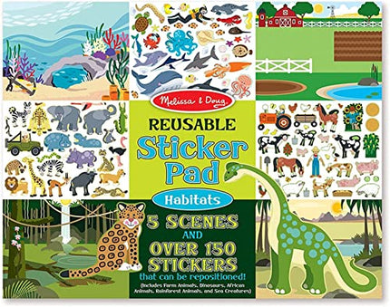 Melissa And Doug Reusable Sticker Pad: Habitats - 150+ Reusable Stickers 7 Ounces - Kids Animal Activities, Restickable Animals Sticker Book, Animal Habitats Removable Stickers For Kids Ages 3+ in India