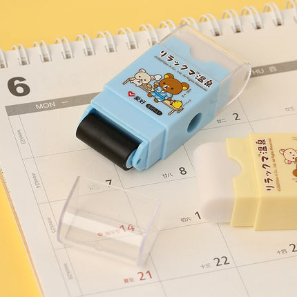 Pencil Sharpener Eraser::pencil sharpener with eraser::pencil sharpener eraser set::Roller Eraser::kawaii cute stationery