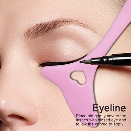 Reusable 3-in-1 Eyeliner Stencil: Winged Eye, Eyelash, and Eyeshadow Applicator Tool