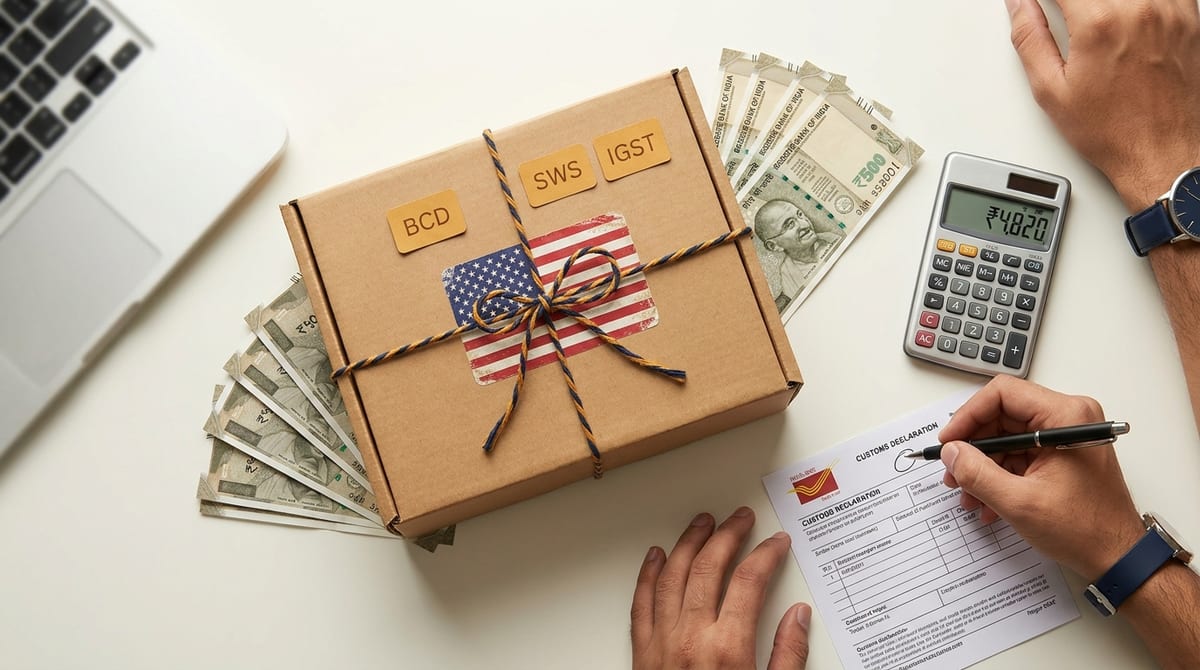 India Customs Import Duty Calculator (2026) | US, China to India, HSN Code + BCD + GST